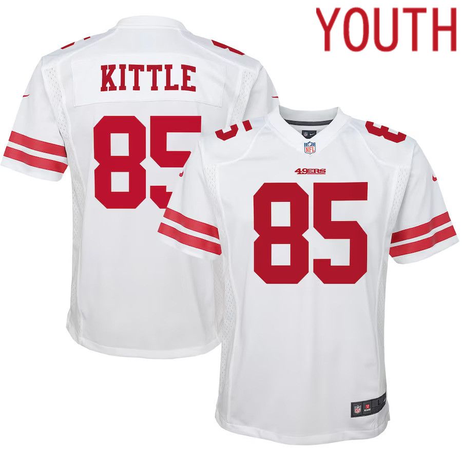 Youth San Francisco 49ers #85 George Kittle Nike White Player Game NFL Jersey->customized nfl jersey->Custom Jersey